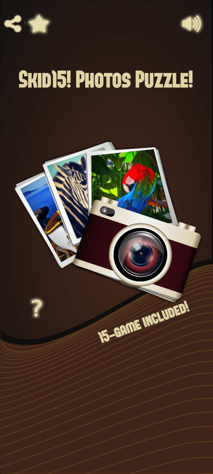 Skid15 welcome screen with photographs and camera